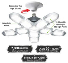 Load image into Gallery viewer, 60-Watt Ultra Bright LED Light Bulb 6500K with 10 Adjustable Light Panels

