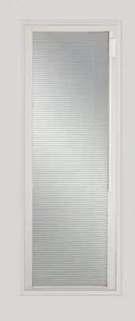 Blinds + Glass Glass Size 22 in. x 64 in. x 1 in. Enclosed Blinds w/ Door Glass w/ White Frame