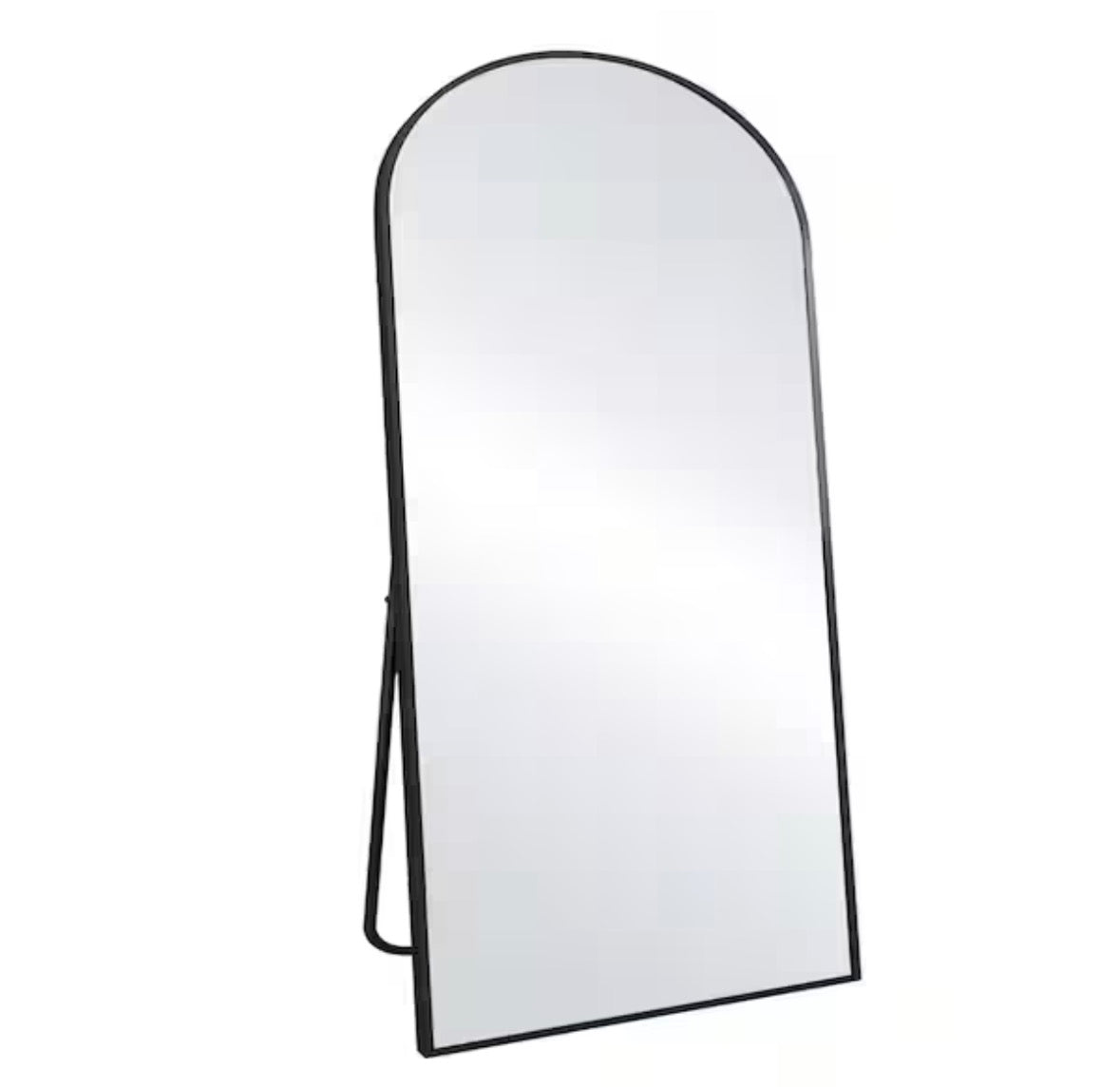 70 in. W x 30 in. H Arched Classic Black Aluminum Alloy Framed Full Length Mirror Standing Floor Mirror