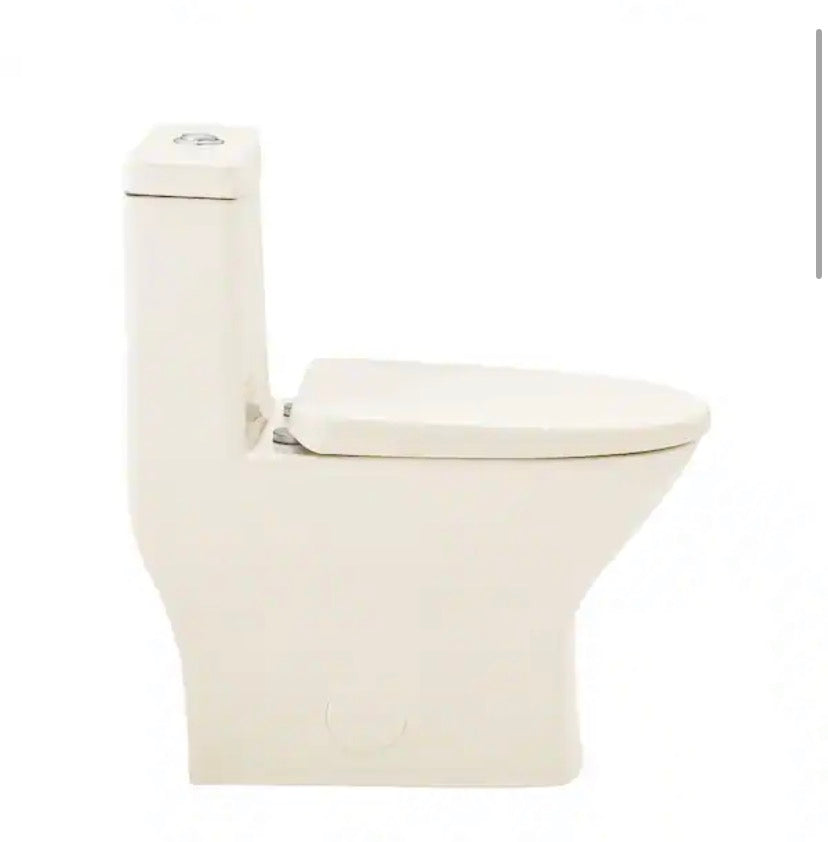 MacKenzie 1-Piece 10 in. Rough-in 1.1/1.6 GPF Dual Top Flush Round Toilet in Glossy Bisque