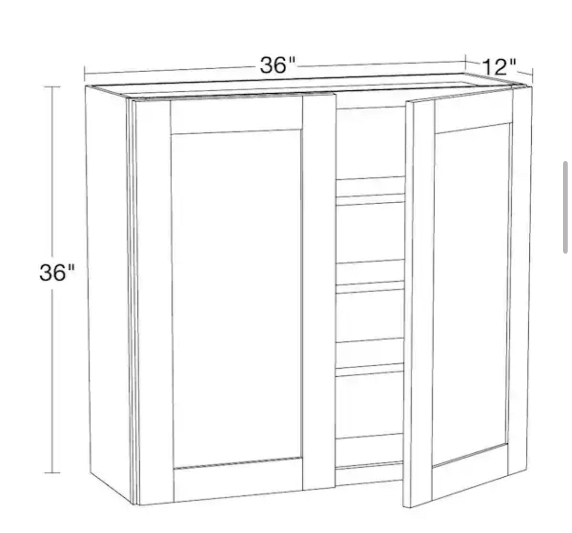 Richmond Vesuvius Gray Plywood Shaker Stock Ready to Assemble Wall Kitchen Cabinet Sft Cls 36 in W x 12 in D x 36 in H