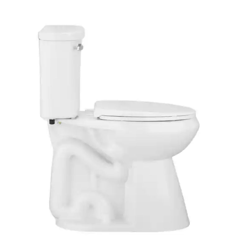 Power Flush 2-Piece 1.28 GPF Single Flush Extra Tall Elongated Toilet in White with Slow-Close Seat Included