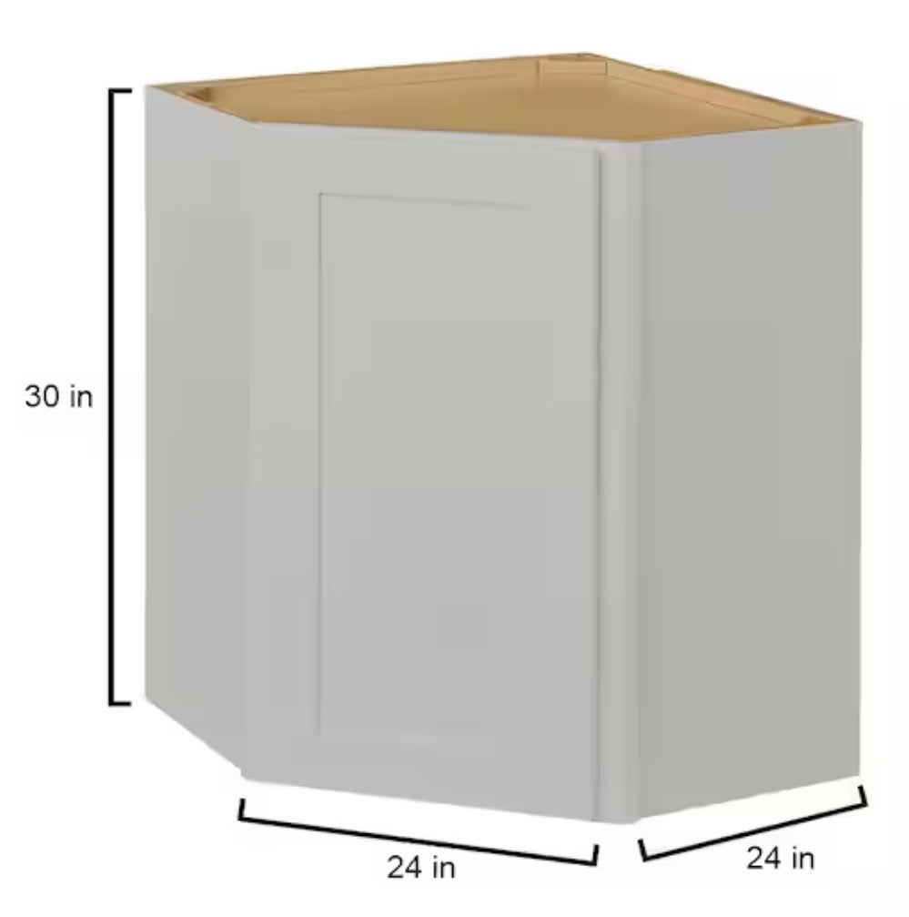 Avondale 24 in. W x 24 in. D x 30 in. H Ready to Assemble Plywood Shaker Diagonal Corner Kitchen Cabinet in Alpine White