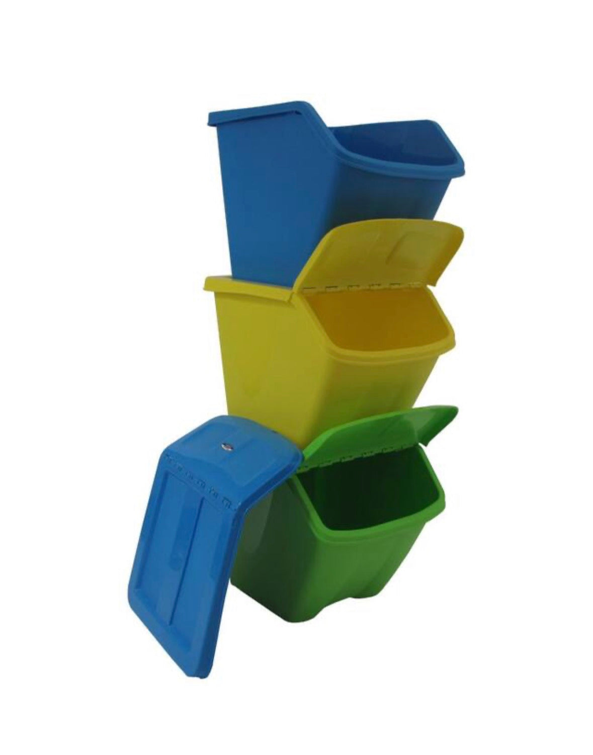 30 Gal. Multi-Color Stackable Outdoor Recycling Bin (3-Pack)