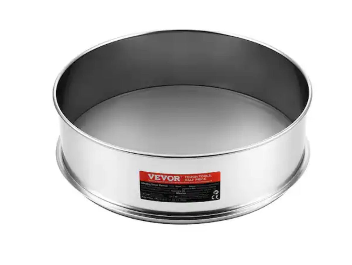 Flour Sieve Fine Mesh, 150-Mesh Flour Sifter 304-Stainless Steel Mesh Sifter Food-Grade 12.6 in. Fine Mesh Strainers