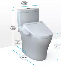 Load image into Gallery viewer, Aquia IV 2-Piece 0.8/1.28 GPF Dual Flush Elongated ADA Comfort Height Toilet in Cotton White, KC2 Washlet Seat Included

