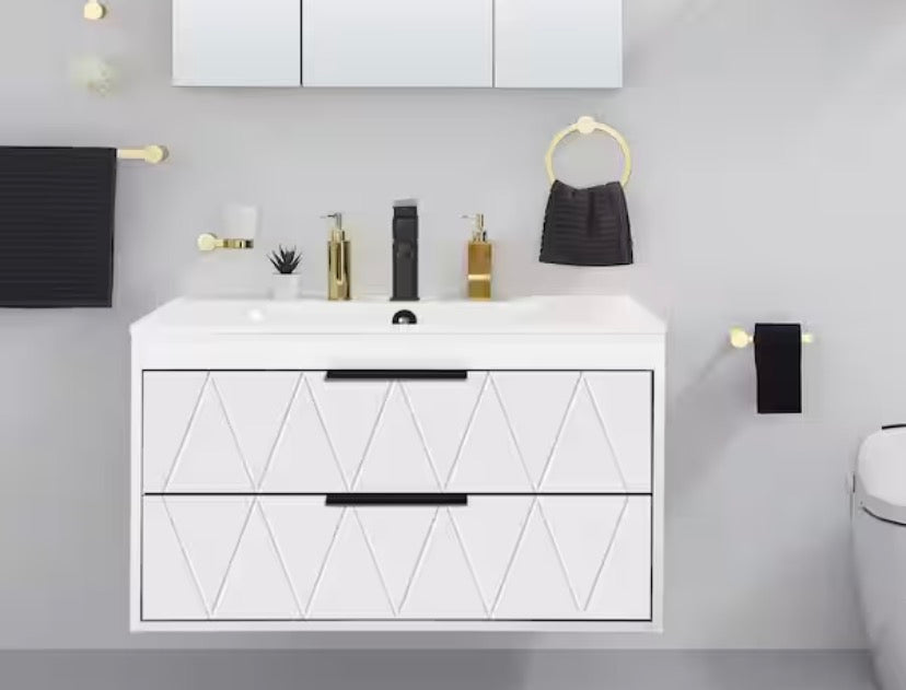 30 in. W x 18.1 in. D x 18.1 in. H Single Sink Bath Vanity in White without Top