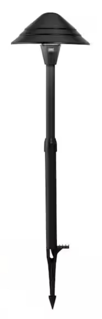 100 Lumen Low Voltage Black Plug-in Integrated LED Landscape Path Light Kit with Transformer and 10 ft. Power Cable