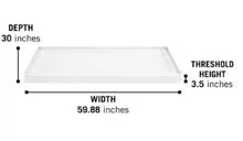 Load image into Gallery viewer, Classic 500 60 in. L x 30 in. W Alcove Shower Pan Base with Center Drain in High Gloss White
