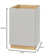 Load image into Gallery viewer, Avondale 21 in. W x 24 in. D x 34.5 in. H Ready to Assemble Plywood Shaker Base Kitchen Cabinet in Dove Gray
