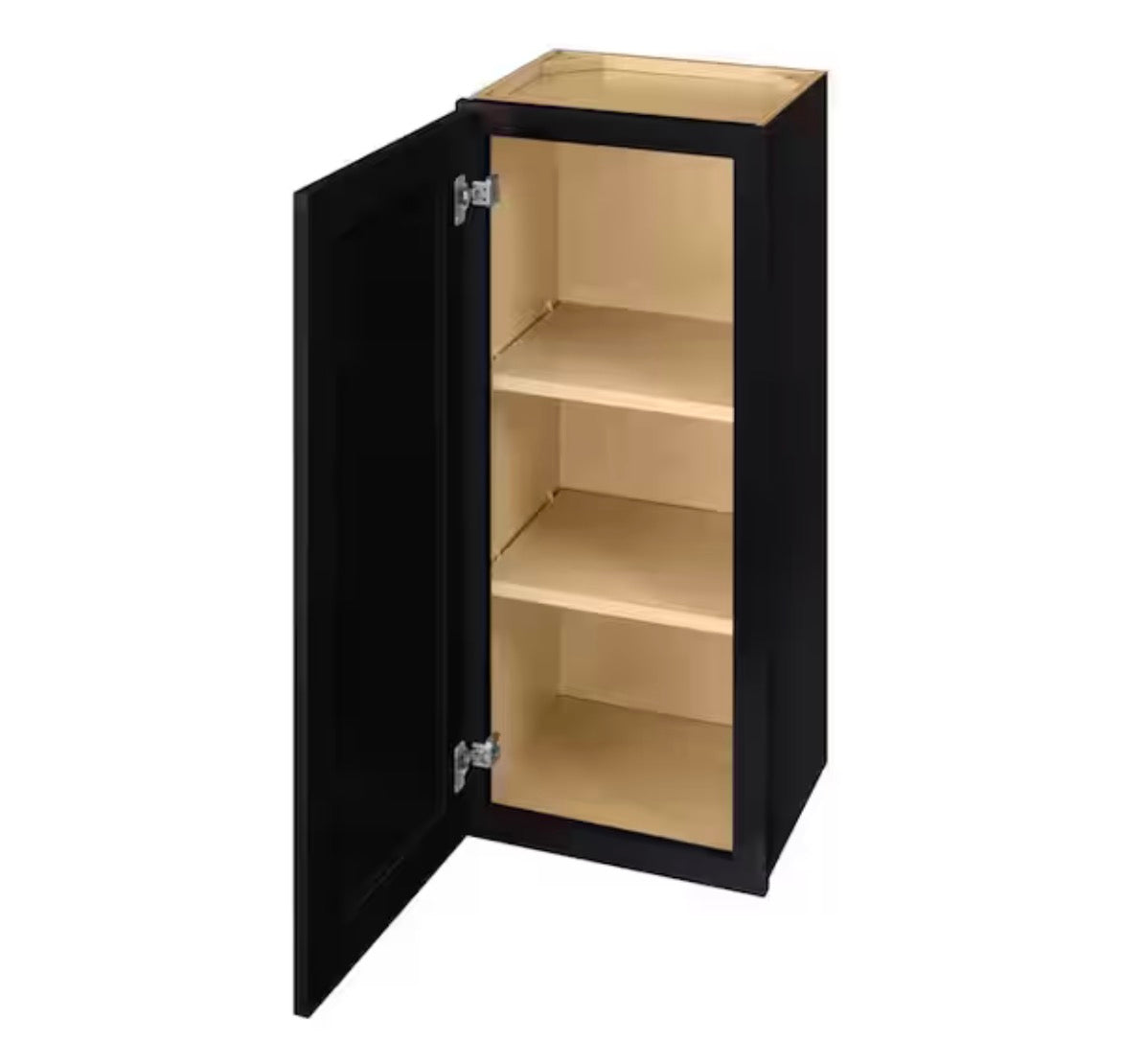 Avondale 15 in. W x 12 in. D x 36 in. H Ready to Assemble Plywood Shaker Wall Kitchen Cabinet in Raven Black