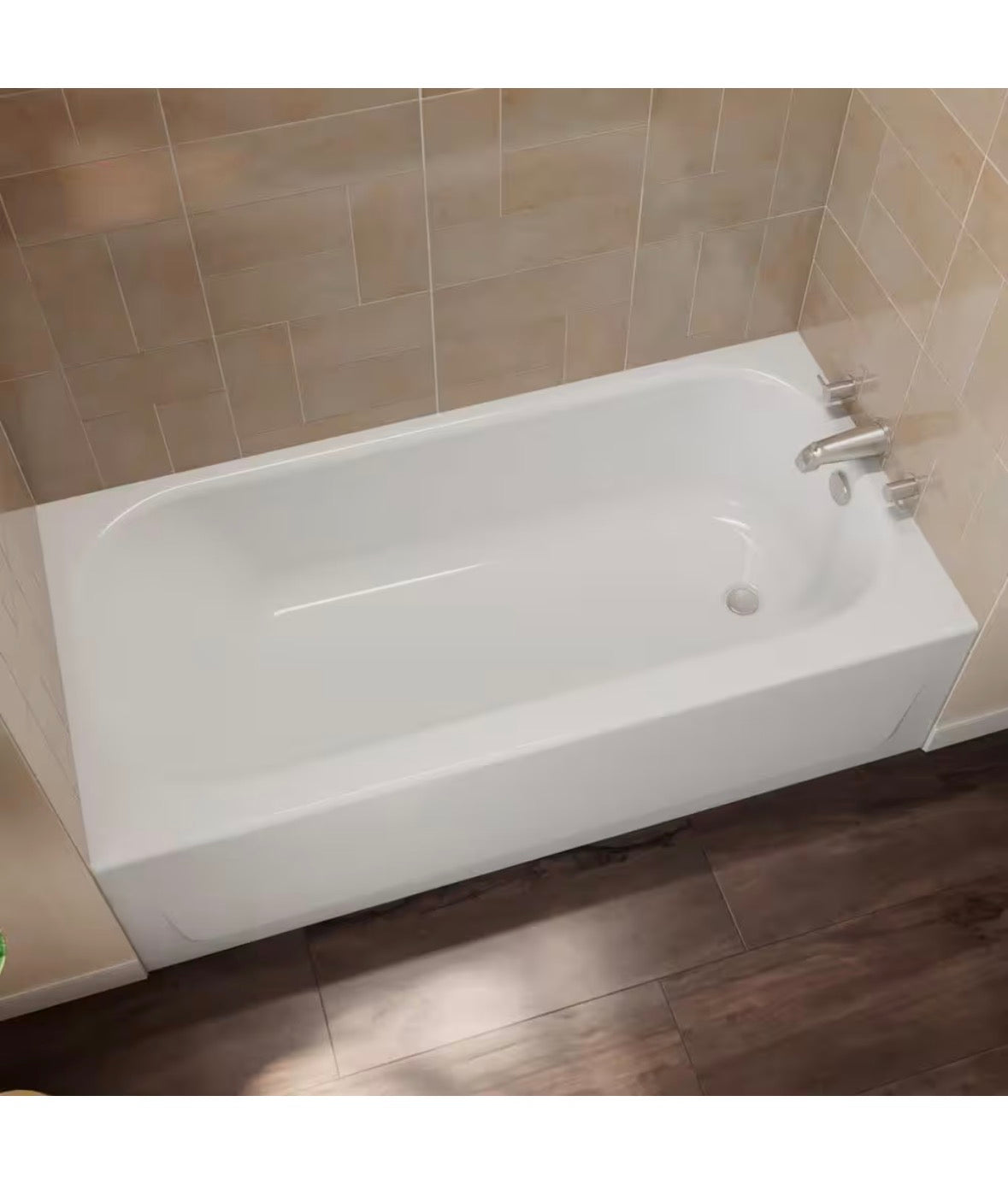 Mauicast 60 in. Right Drain Rectangular Alcove Soaking Bathtub in White