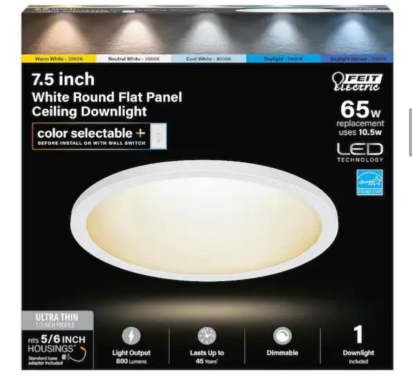 4 in. Adjustable CCT Integrated LED Recessed Light Trim w/ Night Light 625 Lumens Retrofit Kitchen Lighting Dimmable