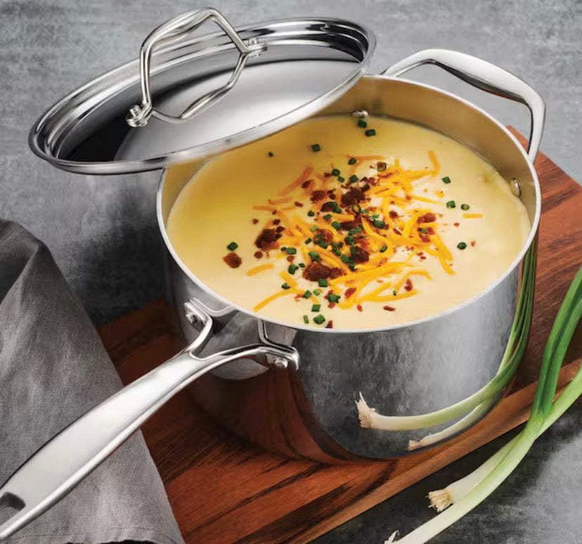 Signature 4 qt. Tri-Ply Clad Stainless Steel Sauce Pan with Lid