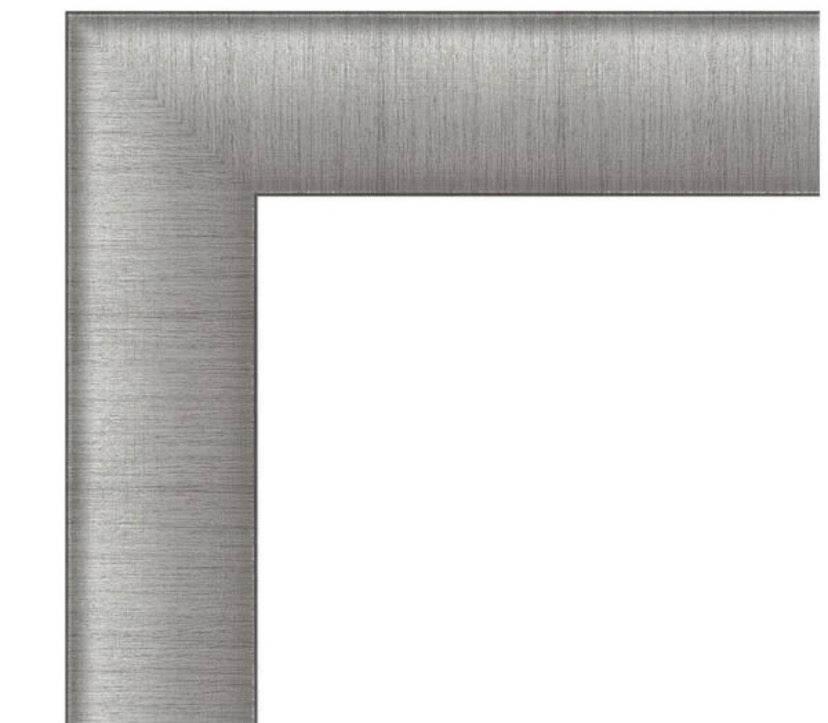 Medium Rectangle Pewter Silver Metallic Beveled Glass Modern Mirror (28.75 in. H x 22.75 in. W)