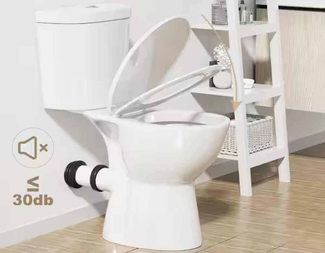 19 in. 2-Piece 1.0/1.6 GPF Rear-Outlet Dual Flush Elongated High Toilet in White (Seat Included)