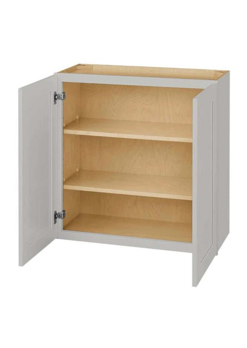 Avondale Shaker Dove Gray Quick Assemble Plywood 36 in Wall Cabinet (36 in W x 30 in H x 12 in D)