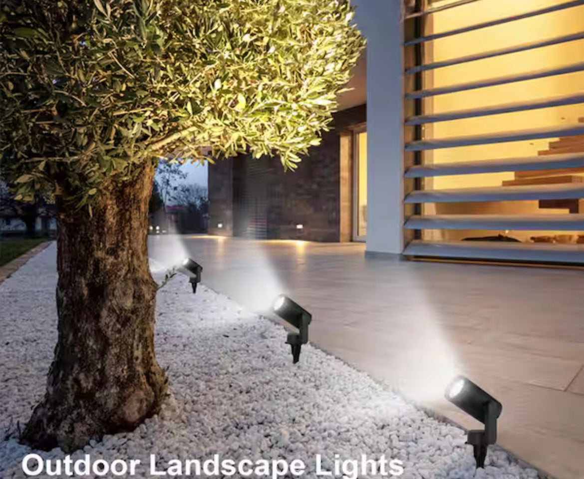 10-Watt Equivalent Low Voltage Black LED Outdoor Landscape Spotlight with Smart App Control (3-Pack) Powered by Hubspace