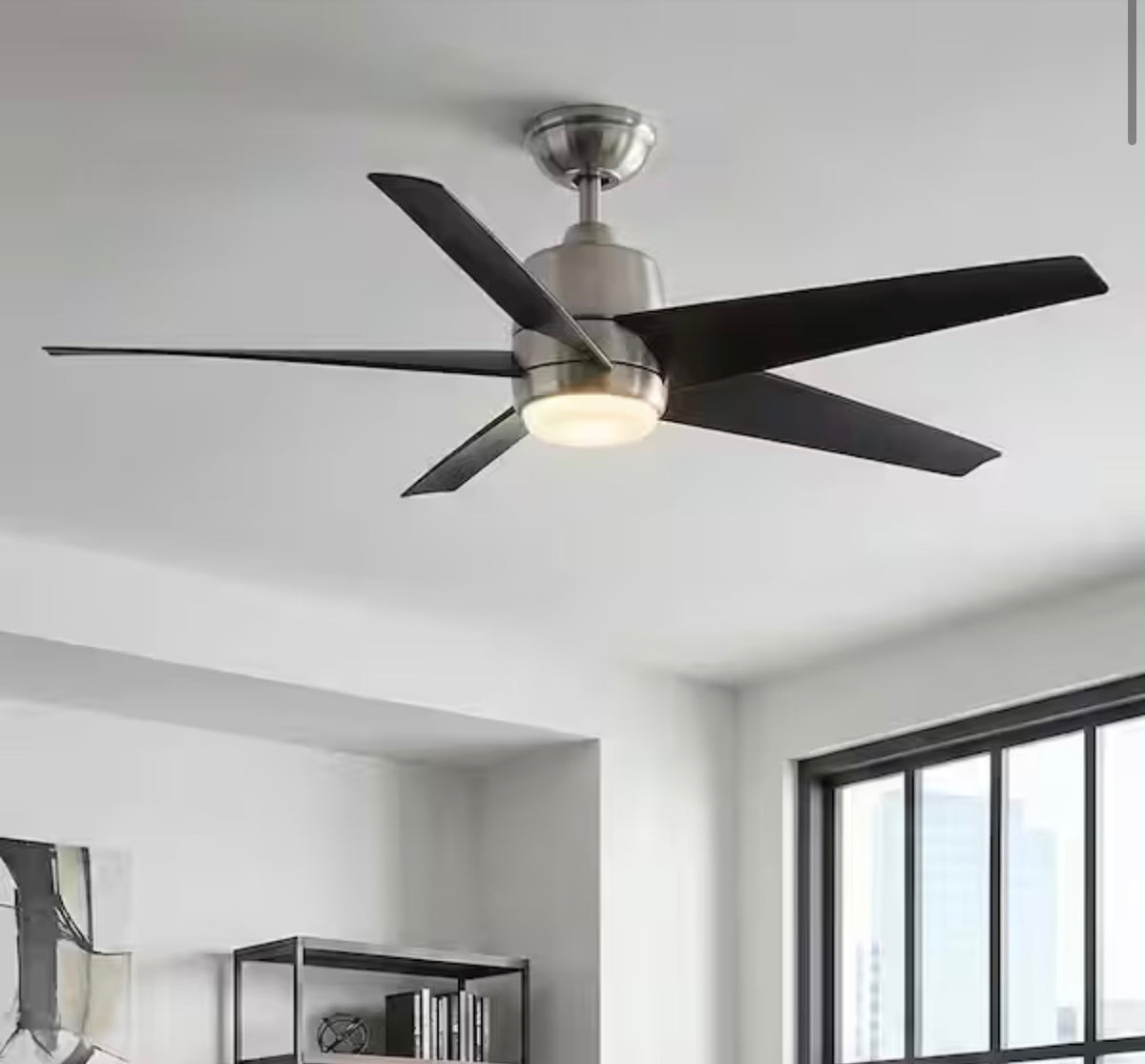 Mena 54 in. White Color Changing Integrated LED Indoor/Outdoor Brushed Nickel Ceiling Fan with Light Kit and Remote