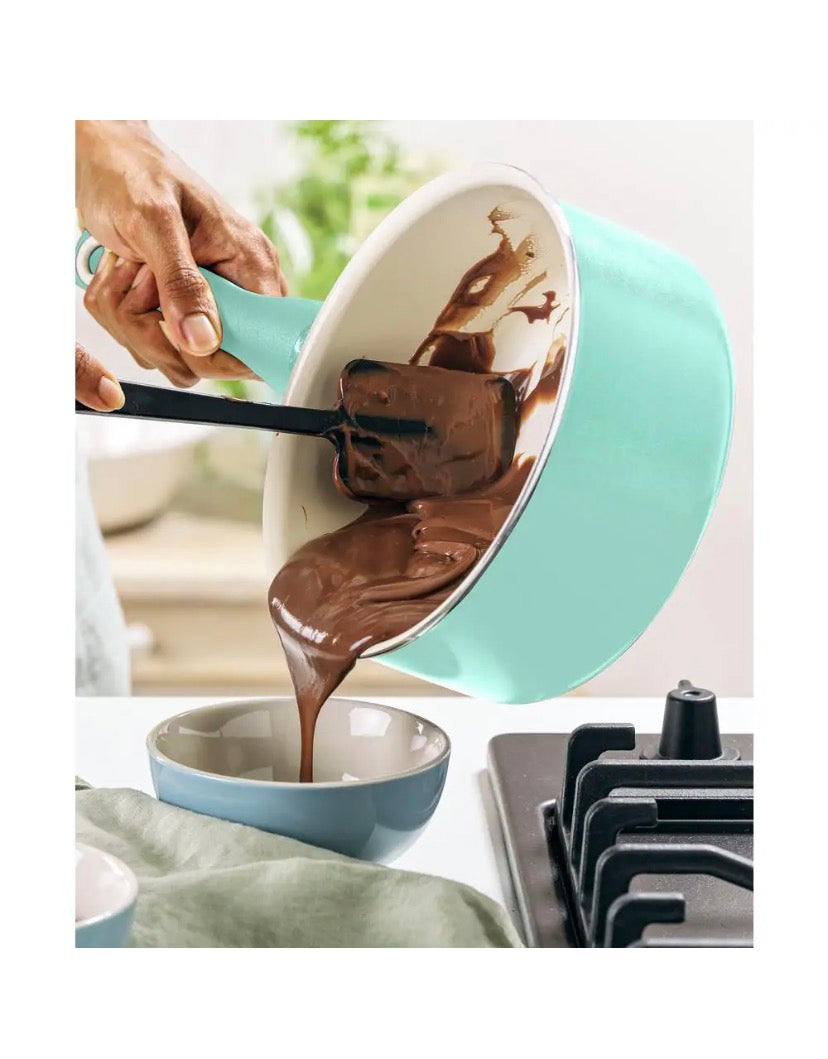 Rio 2-qt. Ceramic Nonstick Saucepan with Lid in Turquoise