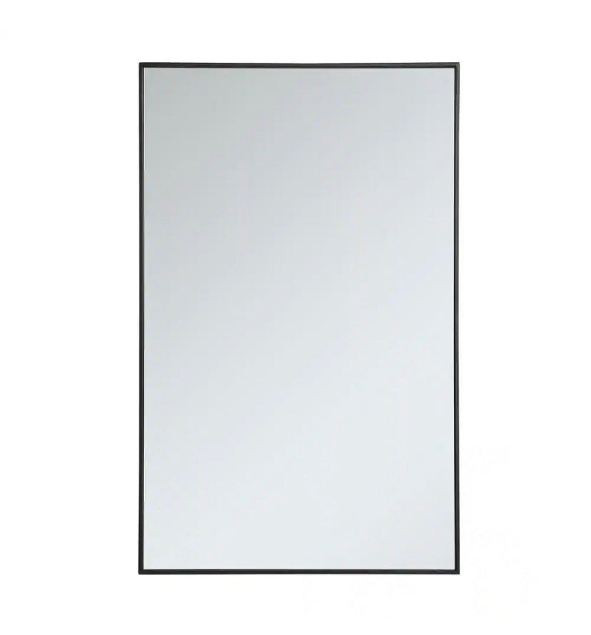 Black 30 in. W x 48 in. H Rectangle Vanity Mirror