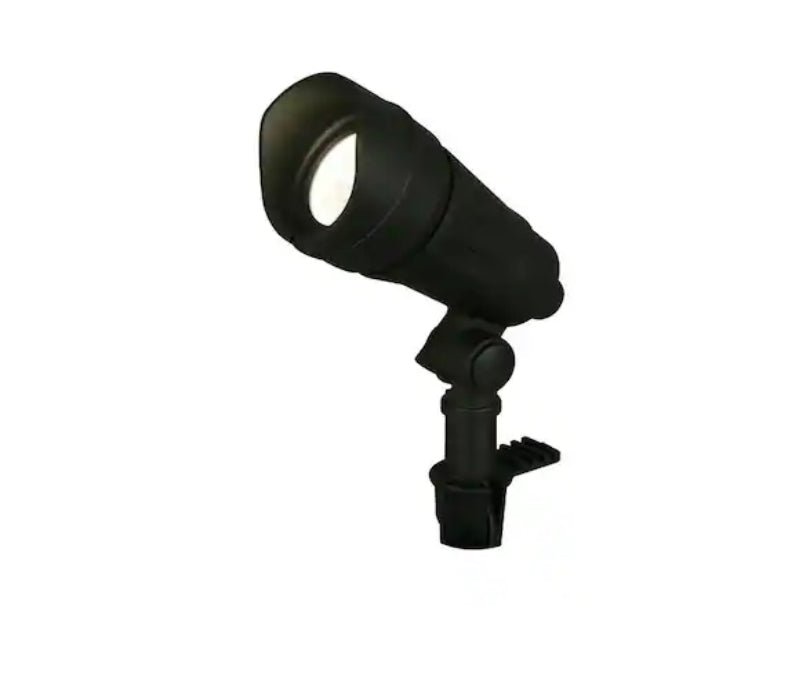 50-Watt Equivalent Low Voltage Black Integrated LED Outdoor Spotlight with CCT Change