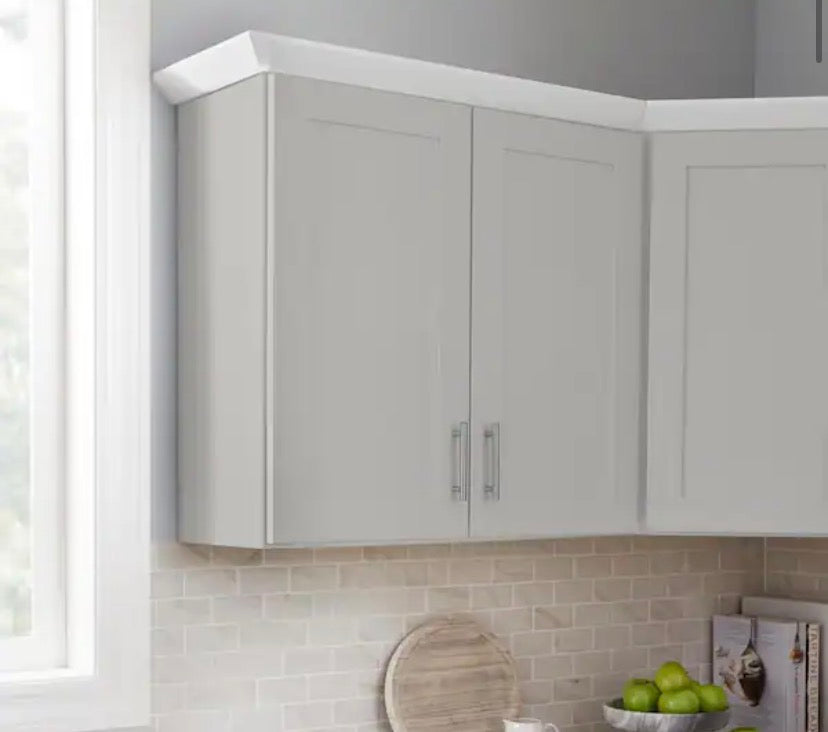 Avondale 27 in. W x 12 in. D x 30 in. H Ready to Assemble Plywood Shaker Wall Kitchen Cabinet in Dove Gray