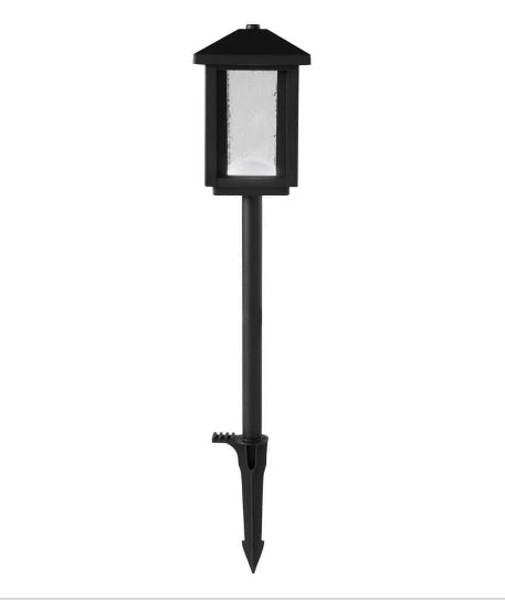 Cairo Low Voltage Square Transitional Black Integrated LED Outdoor Landscape Path Light With Bubble Glass (1-Pack)