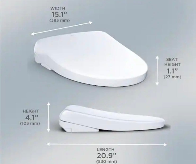 S7A Washlet Elongated Electric Heated Bidet Seat with Contemporary Lid in Cotton White