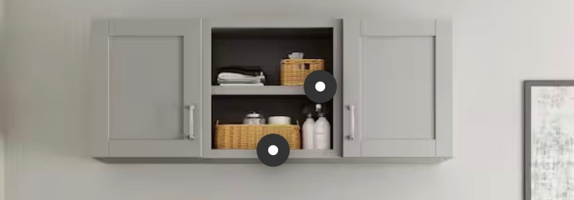 Vesuvius Gray Plywood Shaker Stock Ready to Assemble Wall Kitchen Laundry Cabinet w Soft Close 60 in. x 23 in. x 12 in.