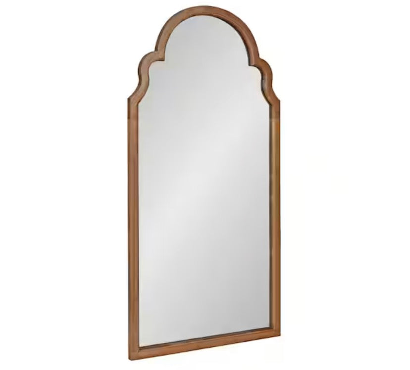 48.00 in. H x 24.00 in. W Hogan Farmhouse Arch Framed Rustic Brown Accent Wall Mirror