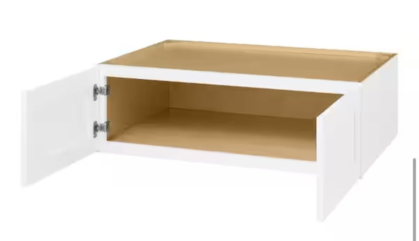 Avondale Shaker Alpine White Ready to Assemble Plywood 36 x 12in Wall Bridge Kitchen Cabinet(36 in W x 12 in H x 24in D)