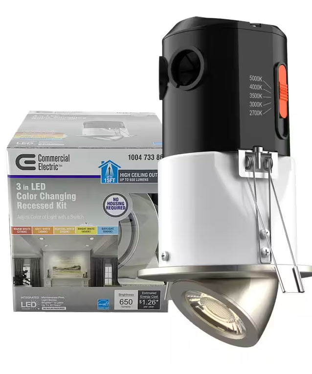 Premium Downlight 3 in. 2700K - 5000K White New Construction/Remodel Recessed Integrated LED Gimbal Kit