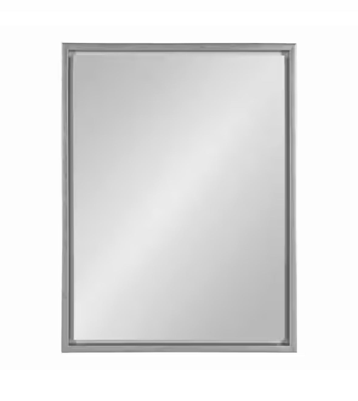 Medium Rectangle Silver Modern Mirror (24 in. H x 18 in. W)