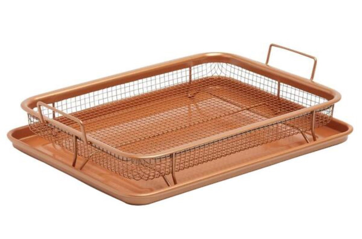 13 in. x 11 in. Aluminum Ti-Ceramic Nonstick Heat Circulating Air Fry Crisper Tray