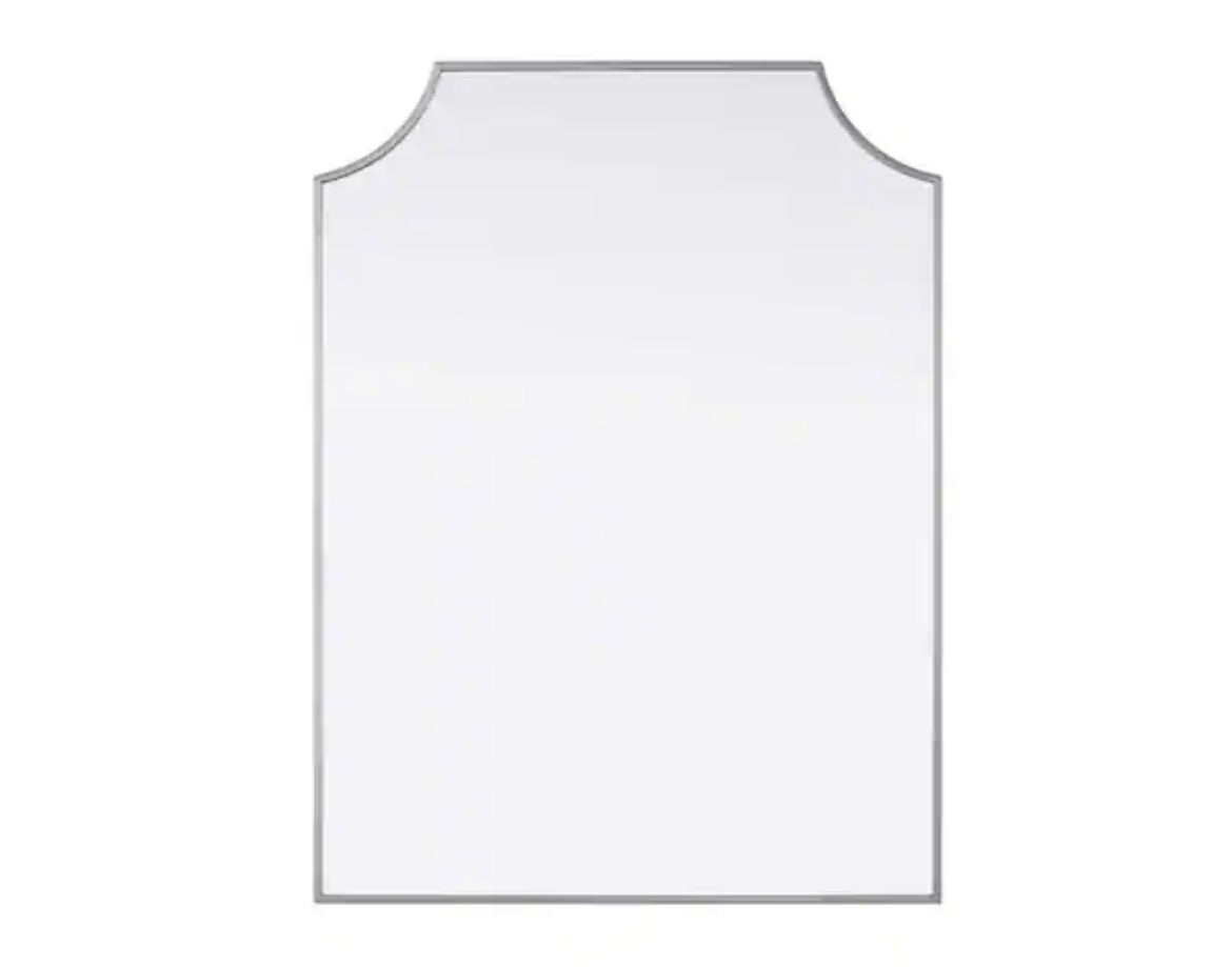 Silver 30 in. W x 42 in. H Rectangle Wall Mirror