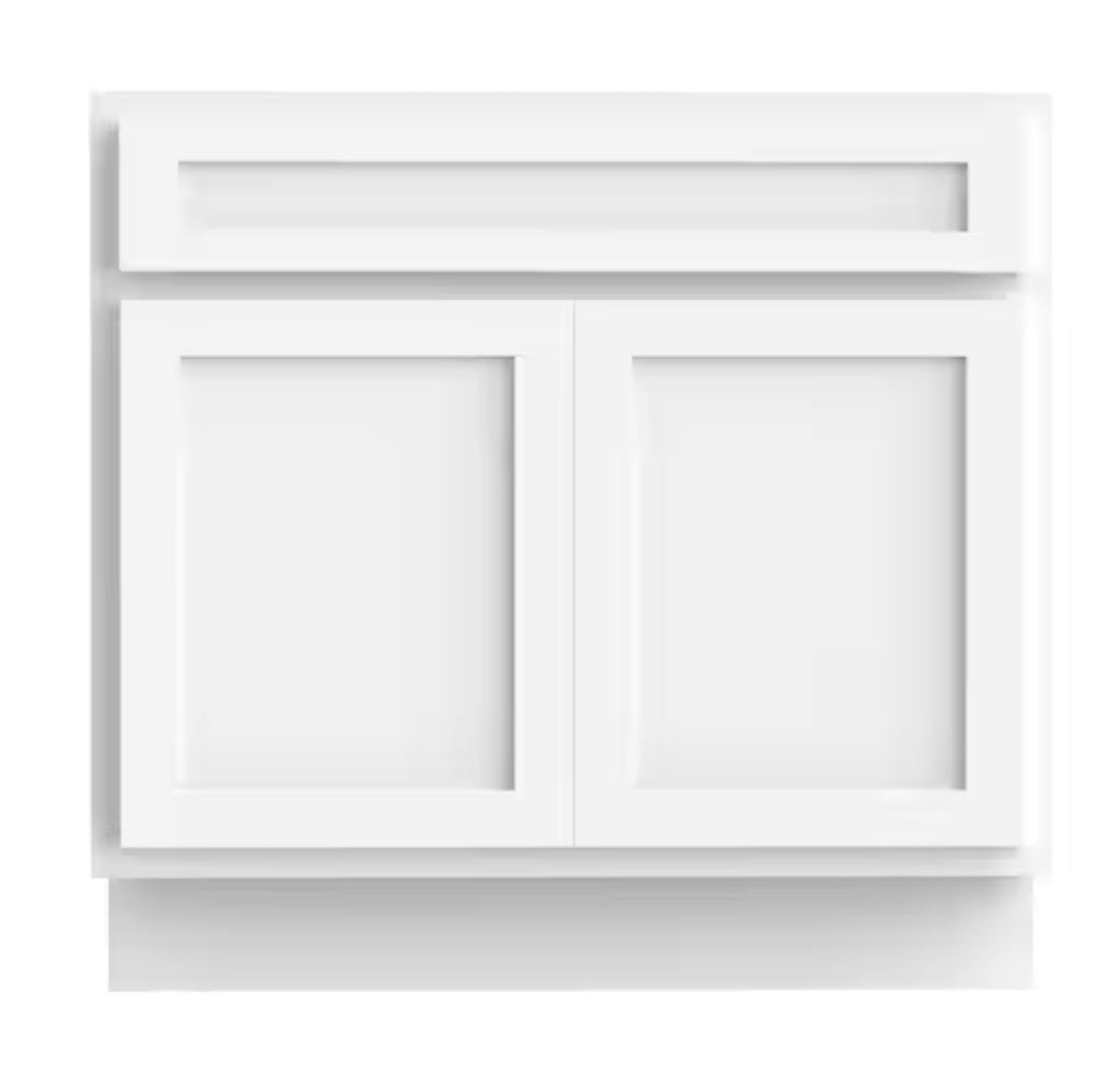 30 in. W x 21 in. D x 32.5 in. H 2-Doors Bath Vanity Cabinet Only in White