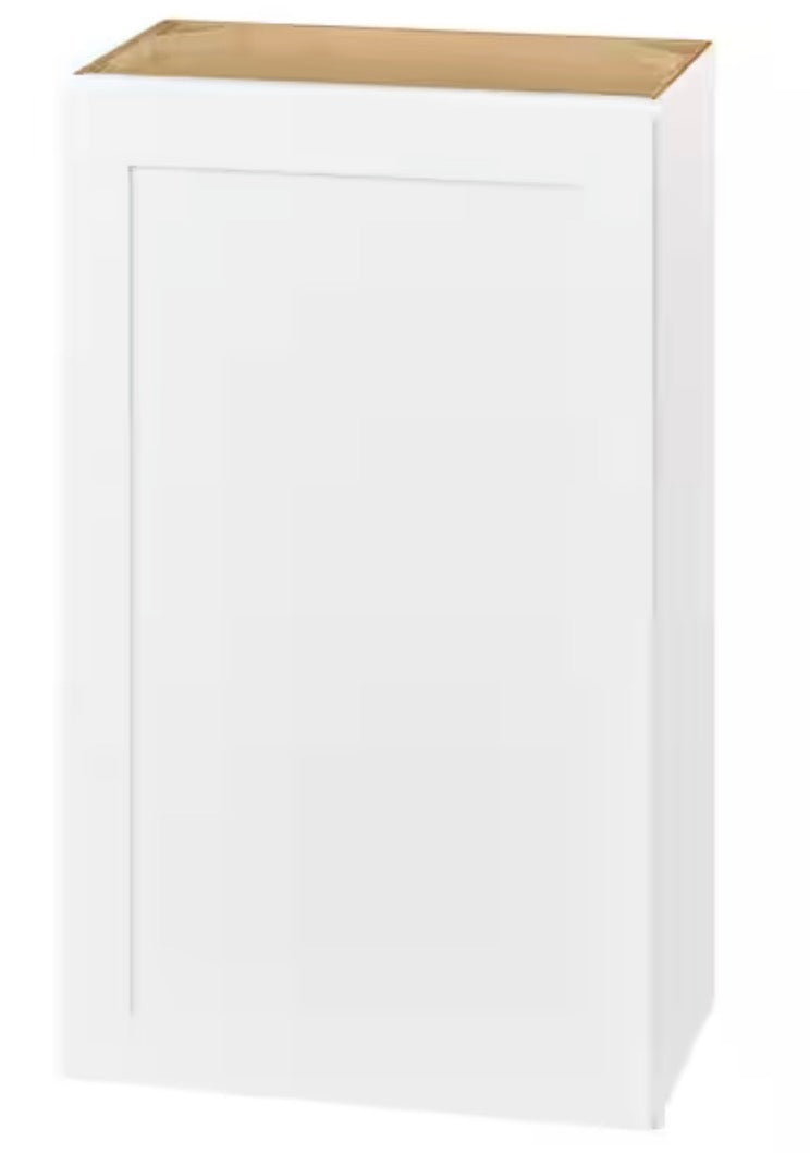 Avondale Shaker Alpine White Quick Assemble Plywood 21 in Wall Kitchen Cabinet (21 in W x 36 in H x 12 in D)