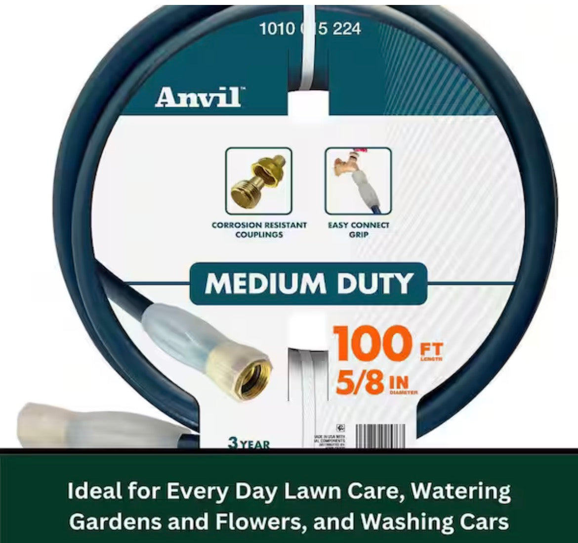 5/8 in. Dia x 100 ft. Standard Duty Green Garden Hose
