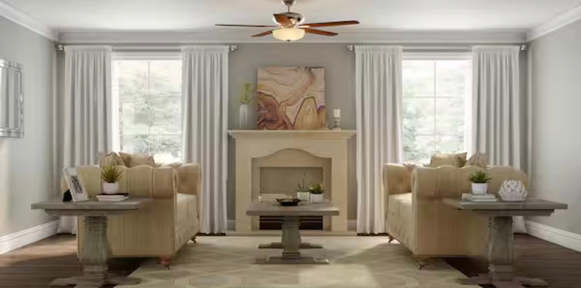 Holly Springs 52 in. Indoor Matte Black LED Ceiling Fan with Light, Downrod and Reversible Blades Included