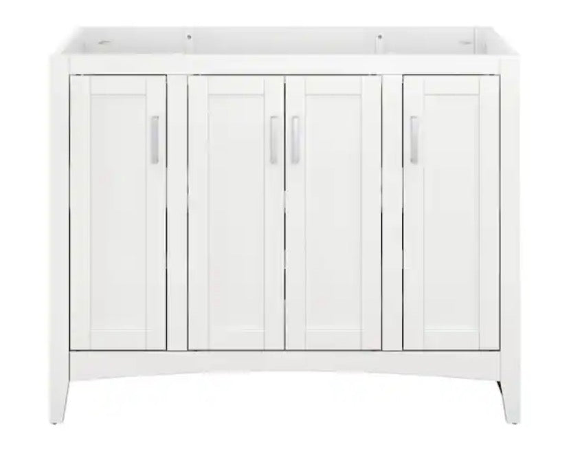 Tilton 42 in W x 21.5 in D x 34.2 in H Folding Bath Vanity Cabinet without Top in White Finish