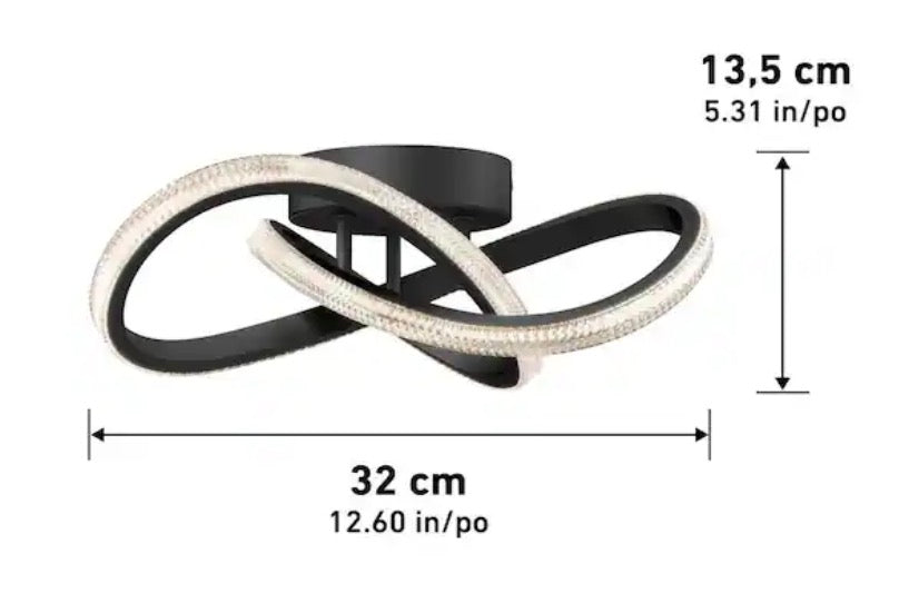 Morgan 13 in. 1 Light Black 5CCT Integrated Selectable LED Flush Mount Ceiling Light