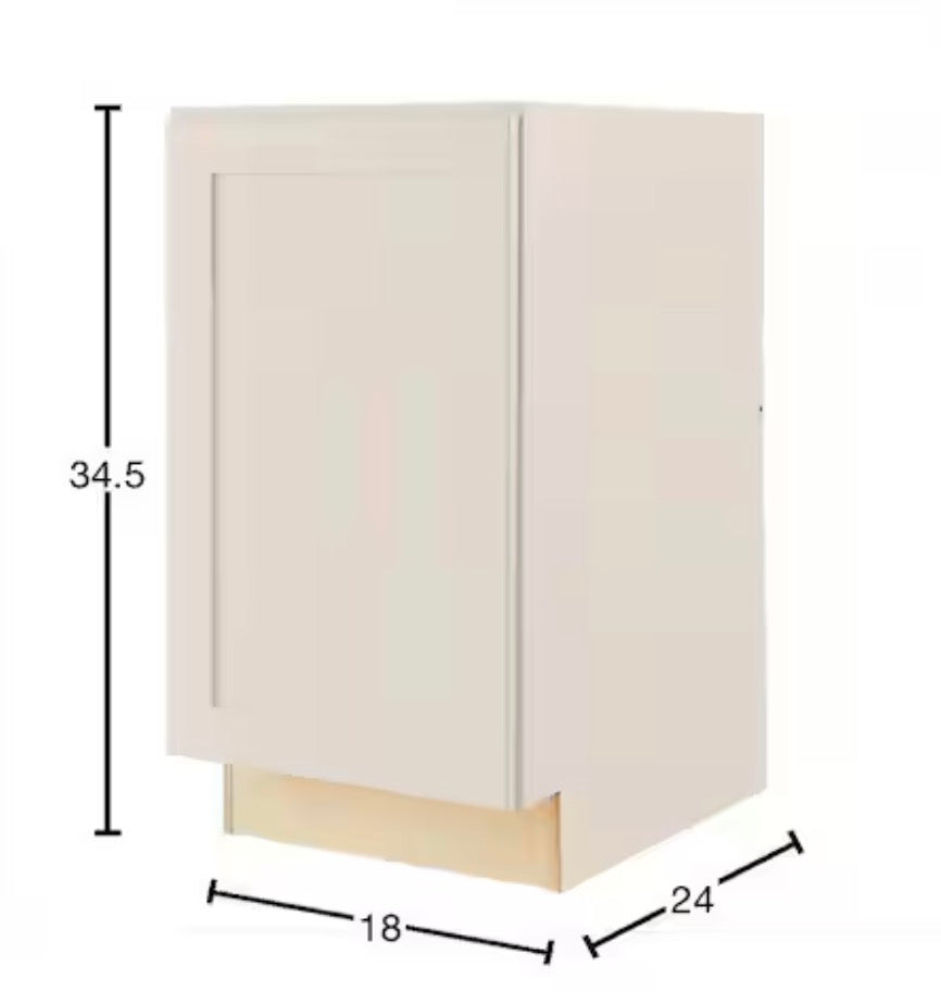 Avondale 18 in. W x 24 in. D x 34.5 in. H Ready to Assemble Plywood Shaker Trash Can Kitchen Cabinet in Antique White