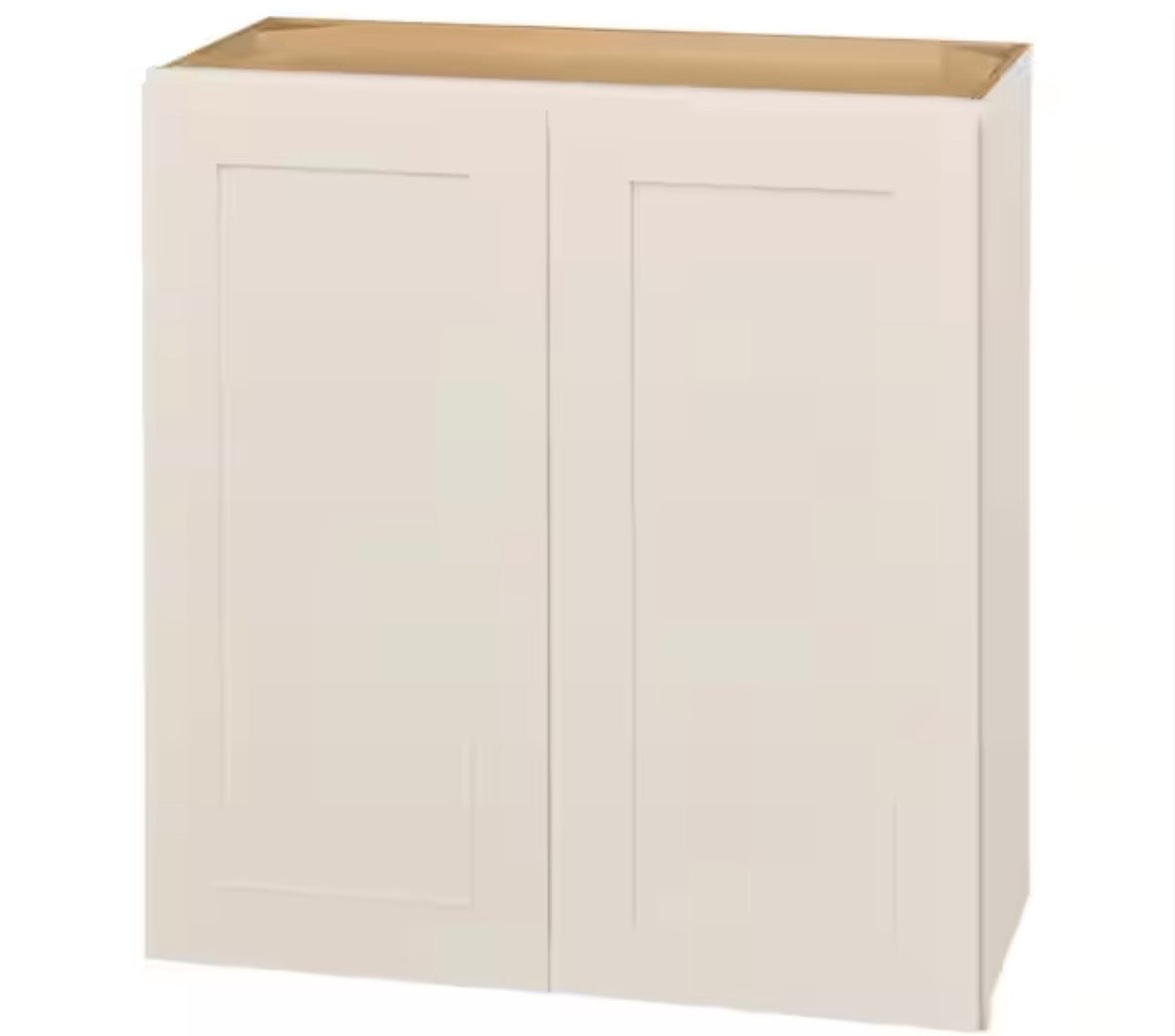 Avondale 27 in. W x 12 in. D x 42 in. H Ready to Assemble Plywood Shaker Wall Kitchen Cabinet in Antique White