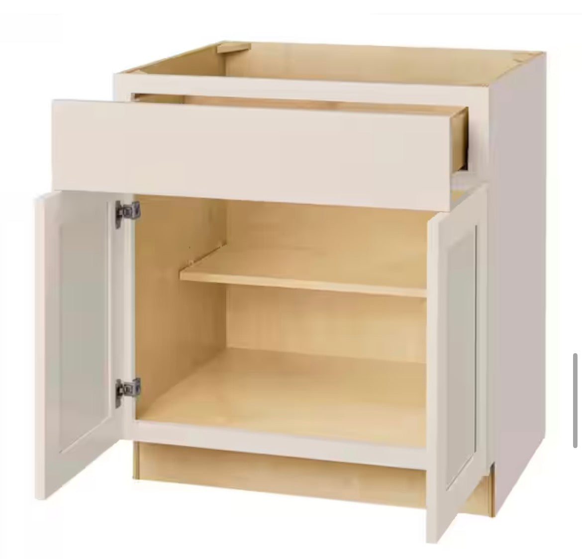 Avondale 30 in. W x 24 in. D x 34.5 in. H Ready to Assemble Plywood Shaker Base Kitchen Cabinet in Antique White
