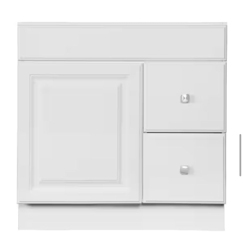 Wyndham 30 in. W x 18 in. D Unassembled Bath Vanity Cabinet Only in White Semi-Gloss
