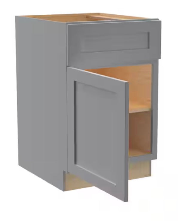 21 in. W x 24 in. D x 34.5 in. H Ready to Assemble Plywood Shaker Base Kitchen Cabinet in Dove Gray
