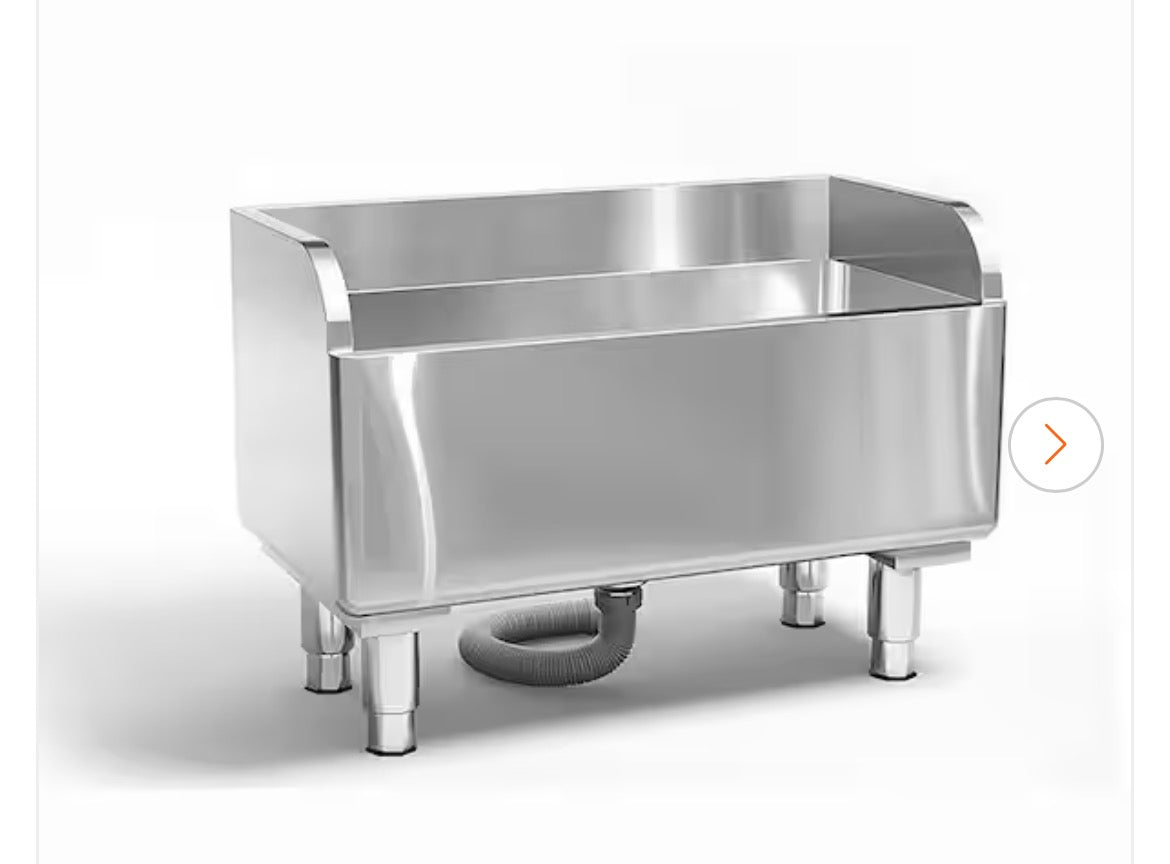 16.1 in. D x 31.49 in. W Stainless Steel Freestanding Floor Mop Basin, Mounted Laundry Sink for Commercial Use