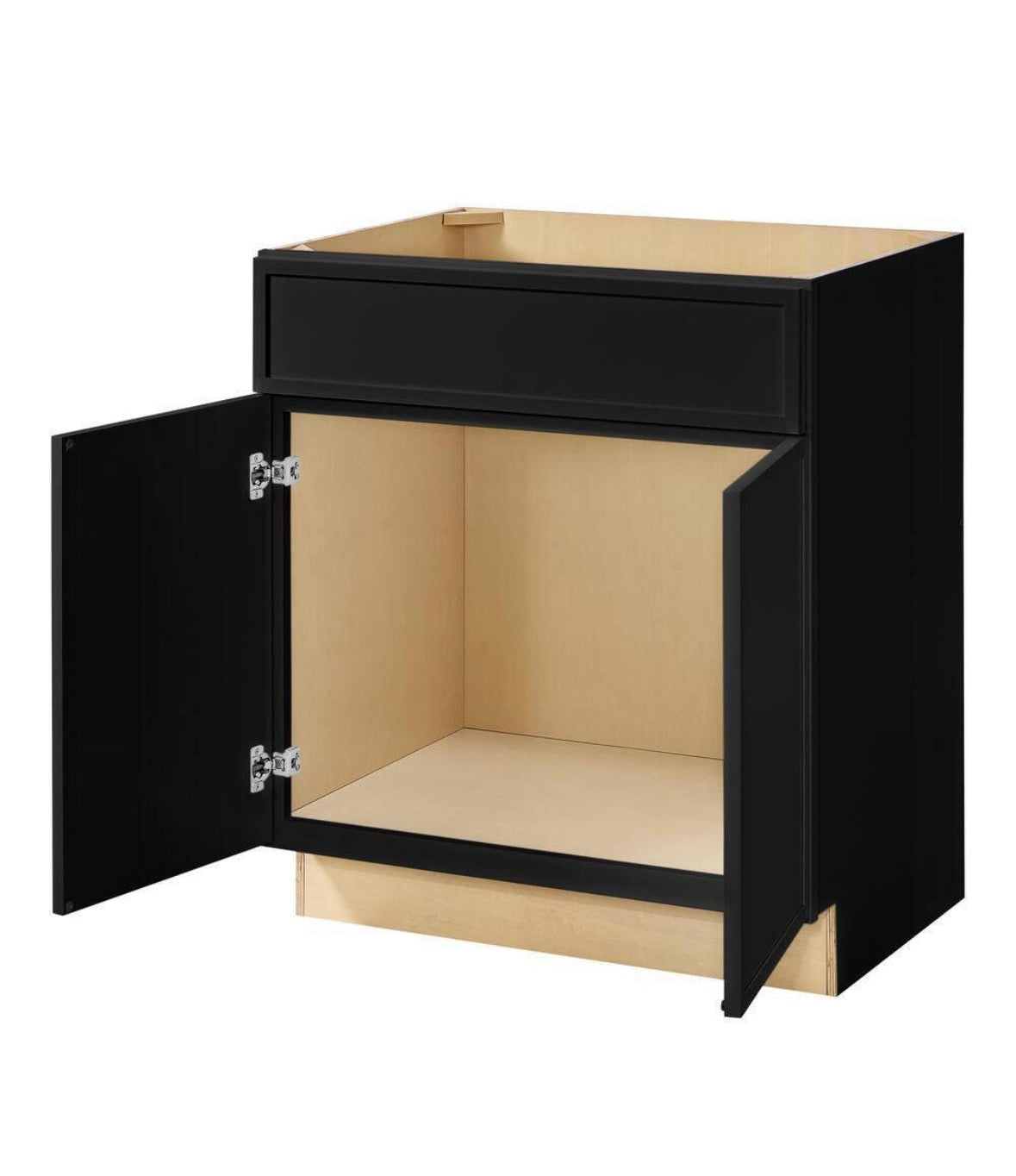 Leyton 30 in. W x 21 in. D x 34.5 in. H Ready to Assemble Plywood Slim Shaker Bath Sink Base Cabinet in Raven Black
