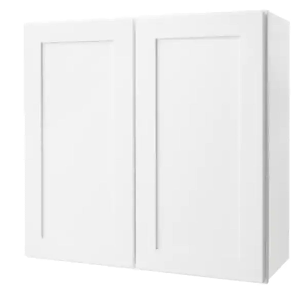 Avondale Shaker Alpine White Ready to Assemble Plywood 30 in Wall Kitchen Cabinet (30 in W x 30 in H x 12 in D)